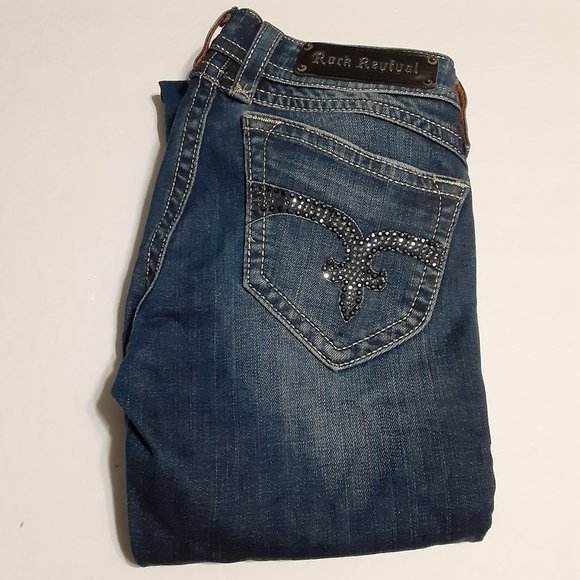 Rock Revival Denim - Rock Revival Women's Embellished Pat Straight Jeans in Size 26